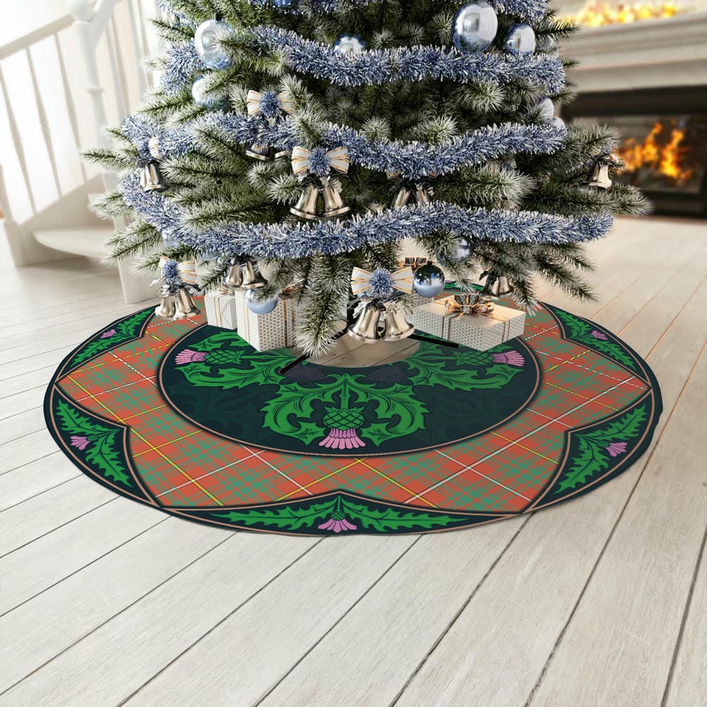 Scottish Bruce Ancient Tartan Christmas Tree Skirt Old Scottish Thistle Flower - Image 3