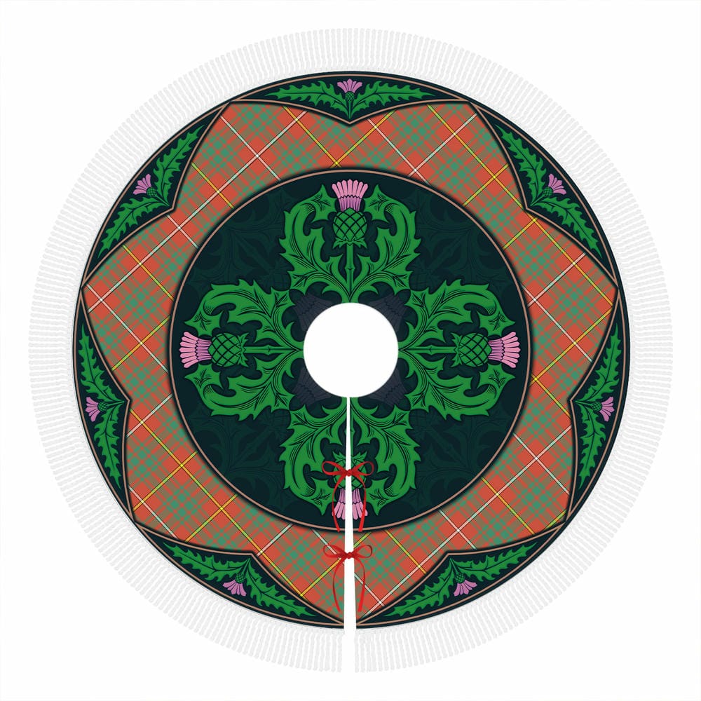 Scottish Bruce Ancient Tartan Christmas Tree Skirt Old Scottish Thistle Flower - Image 4