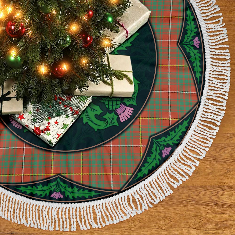 Scottish Bruce Ancient Tartan Christmas Tree Skirt Old Scottish Thistle Flower - Image 5