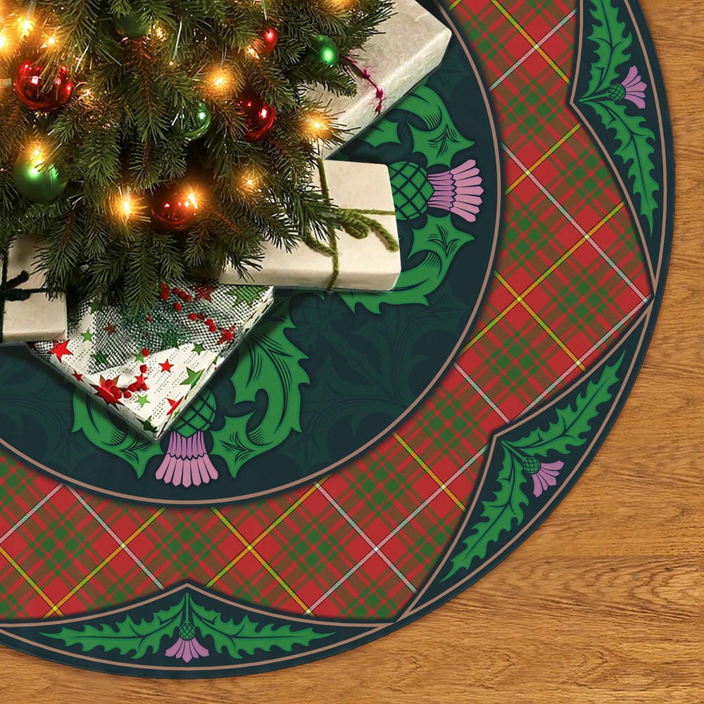 Scottish Bruce Modern Tartan Christmas Tree Skirt Old Scottish Thistle Flower - Image 2