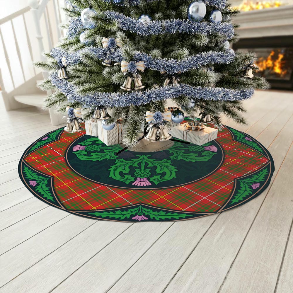 Scottish Bruce Modern Tartan Christmas Tree Skirt Old Scottish Thistle Flower - Image 3