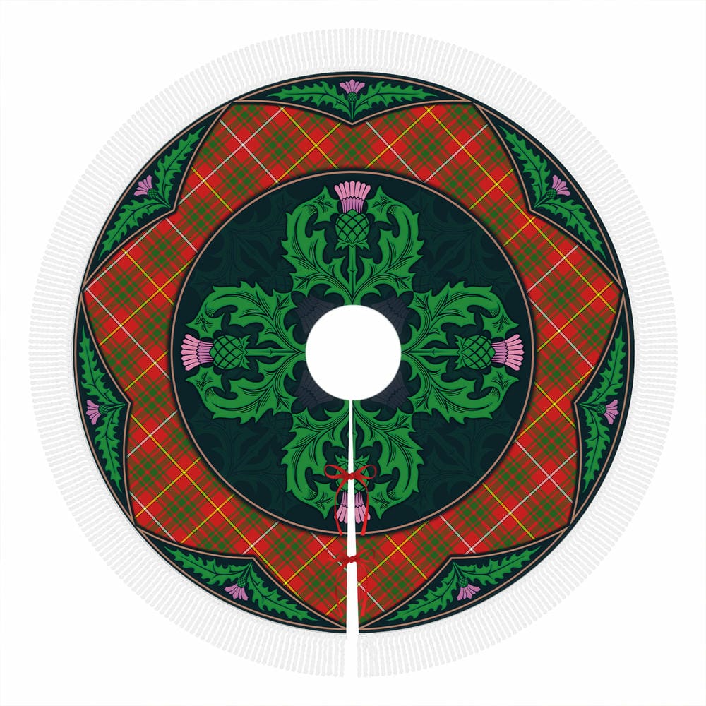 Scottish Bruce Modern Tartan Christmas Tree Skirt Old Scottish Thistle Flower - Image 4