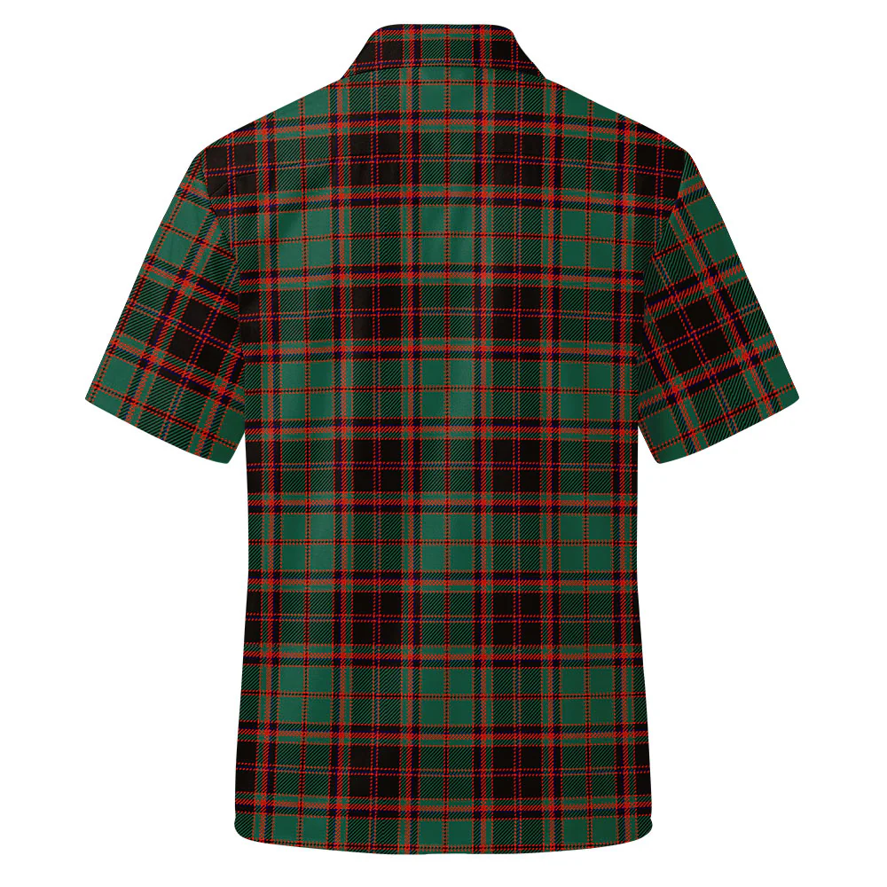 Scottish Buchan Ancient Clan Badge Tartan Short Sleeve Work Shirt - Image 3