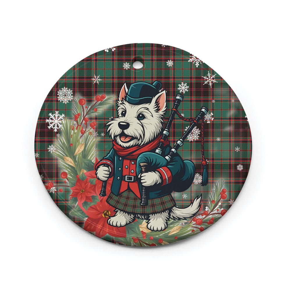Scottish Buchan Ancient Tartan Ceramic Ornament Cute Scottish Terrier Dog - Image 2