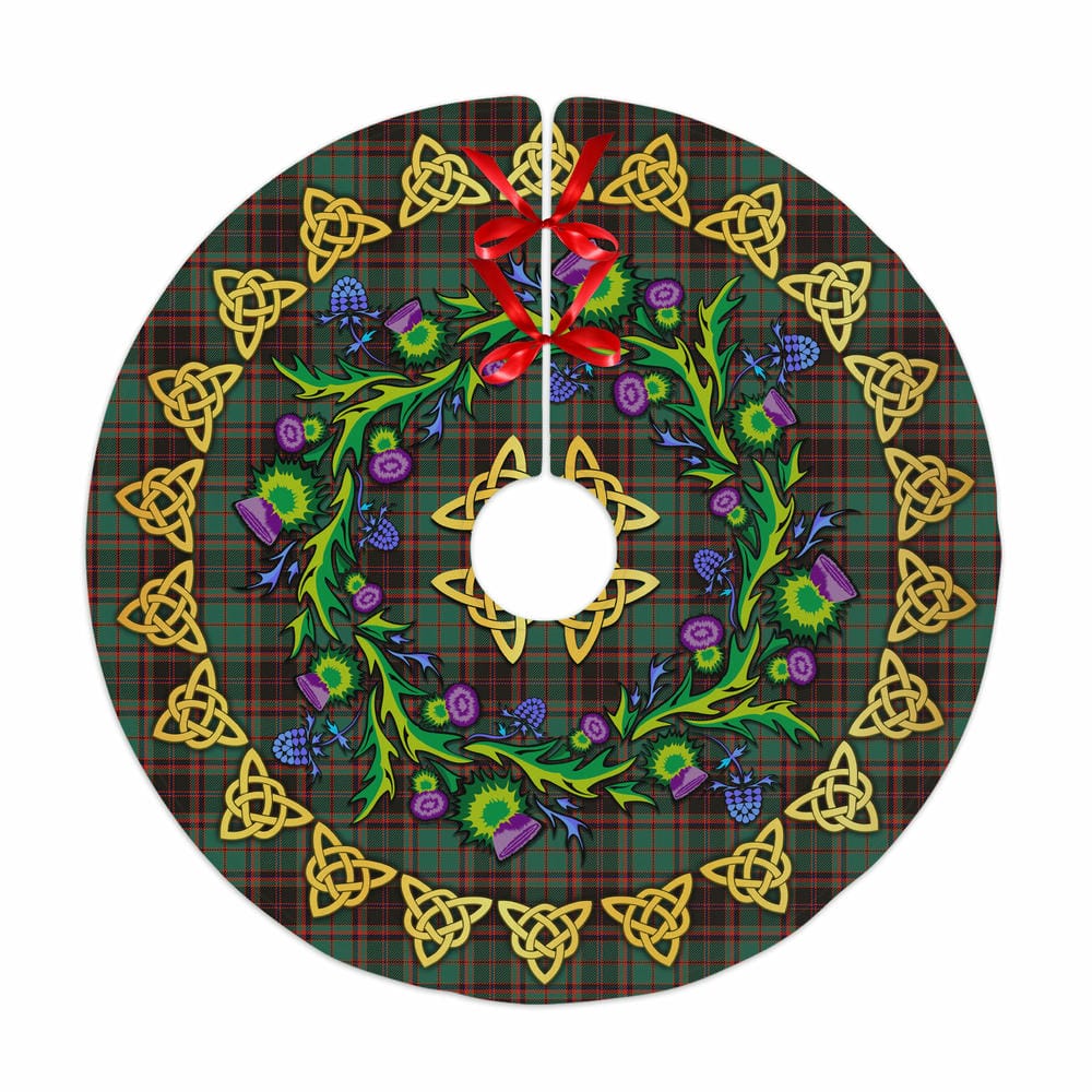 Scottish Buchan Ancient Tartan Thistle Celtic Knot Christmas Tree Skirt