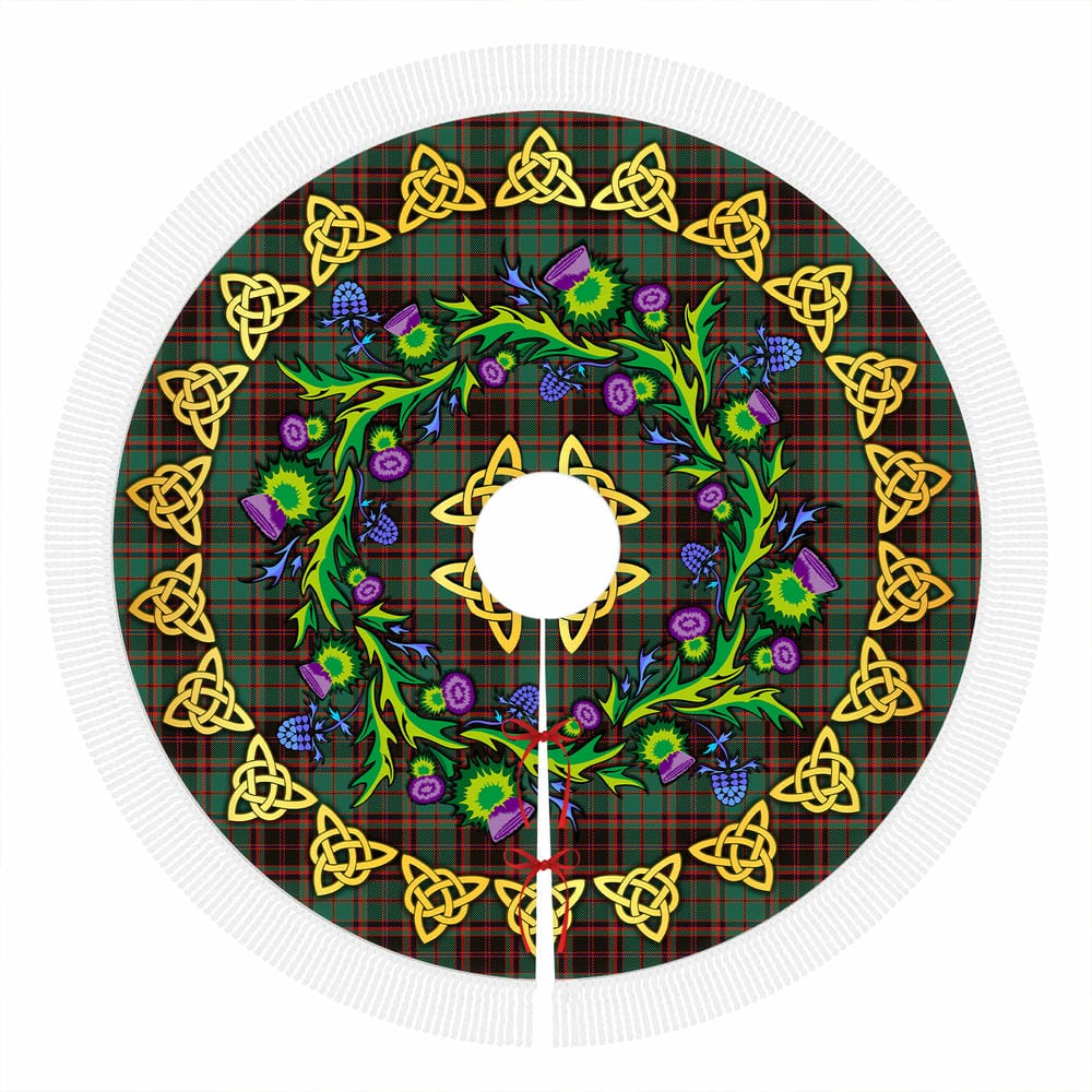 Scottish Buchan Ancient Tartan Thistle Celtic Knot Christmas Tree Skirt - Image 4