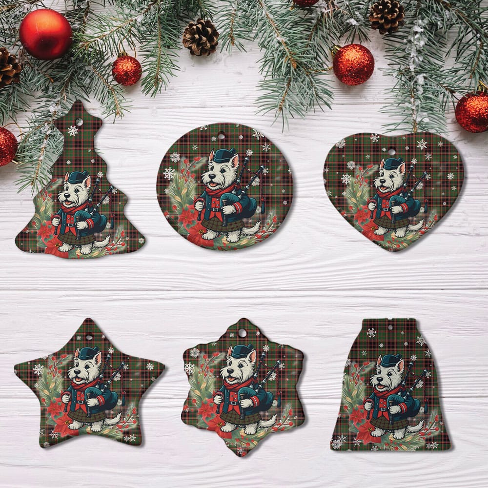 Scottish Buchan Modern Tartan Ceramic Ornament Cute Scottish Terrier Dog