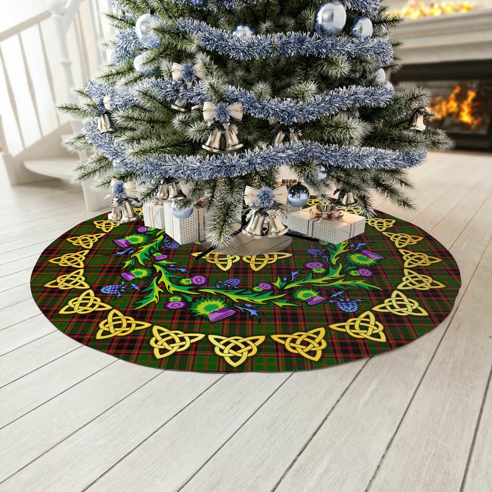 Scottish Buchan Modern Tartan Thistle Celtic Knot Christmas Tree Skirt - Image 3