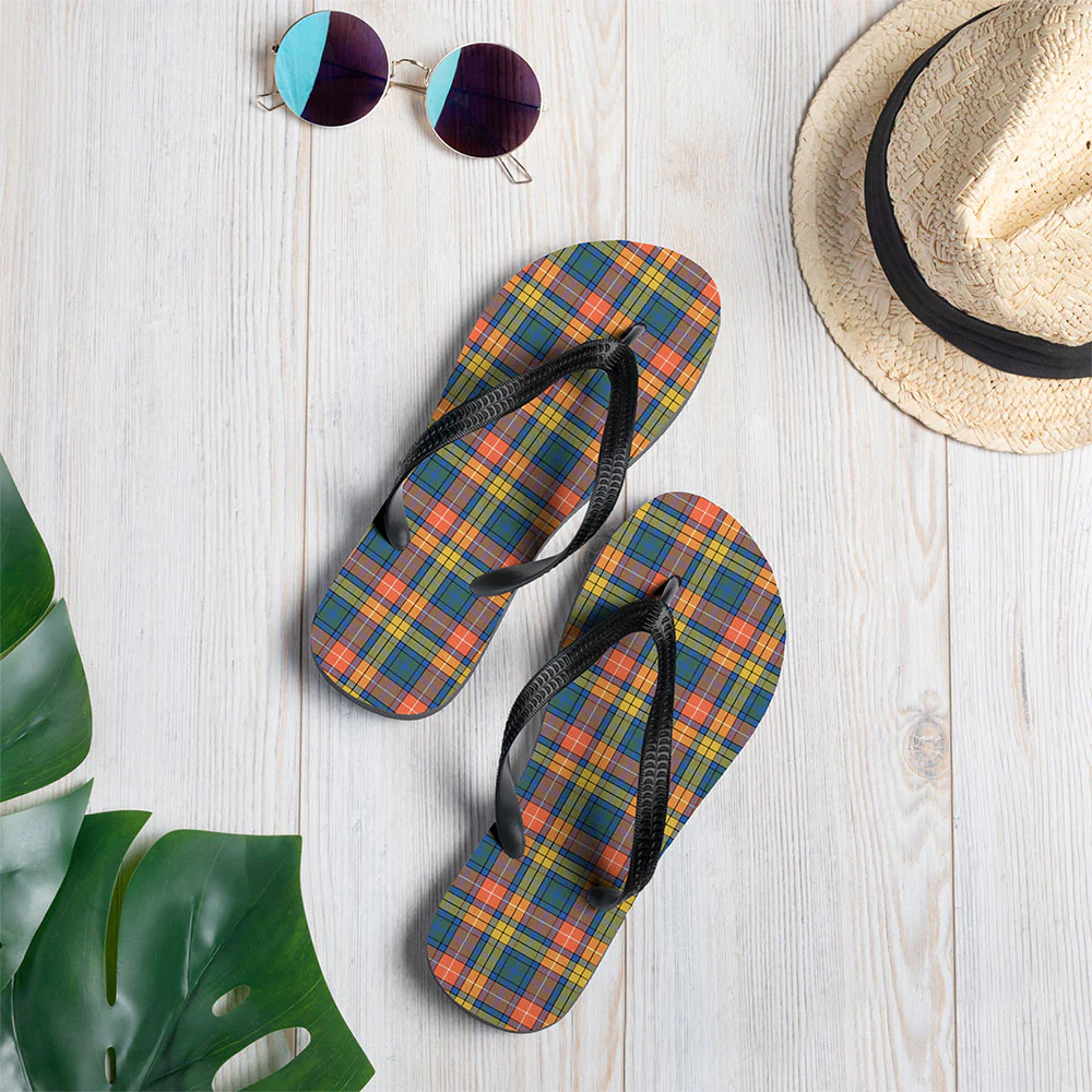 Scottish Buchanan Ancient Clan Badge Tartan Flip Flops - Image 2