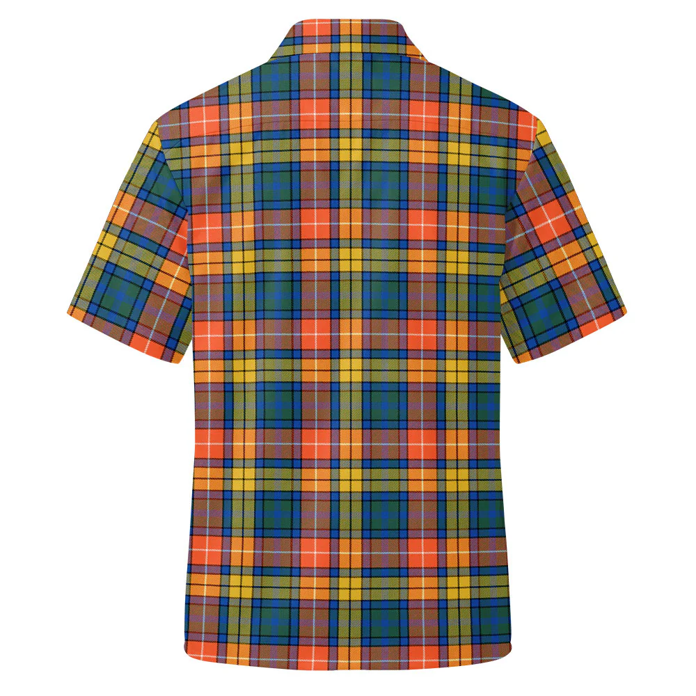 Scottish Buchanan Ancient Clan Badge Tartan Short Sleeve Work Shirt - Image 3