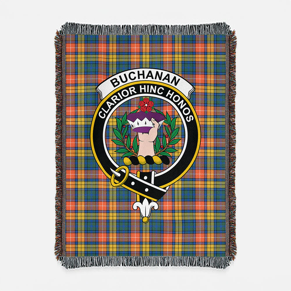 Scottish Buchanan Ancient Clan Badge Tartan Woven Blanket - Image 2