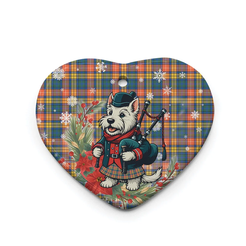 Scottish Buchanan Ancient Tartan Ceramic Ornament Cute Scottish Terrier Dog - Image 3