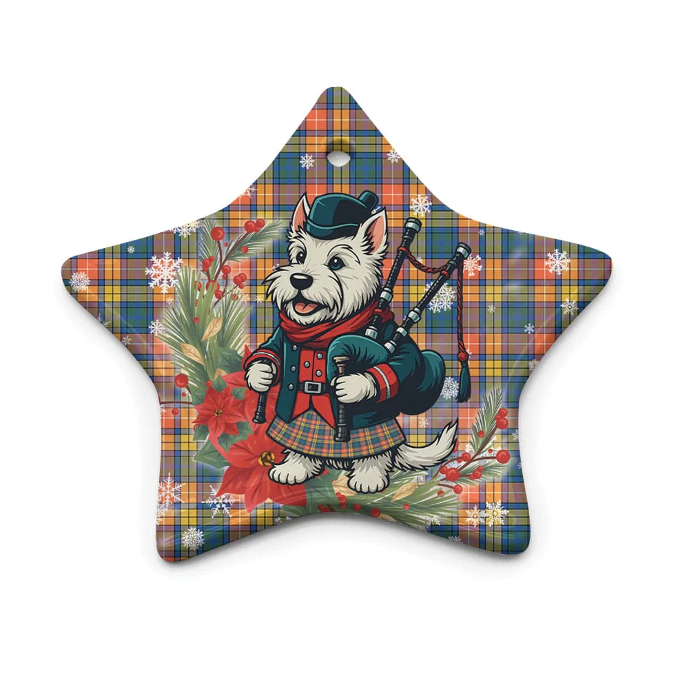 Scottish Buchanan Ancient Tartan Ceramic Ornament Cute Scottish Terrier Dog - Image 5