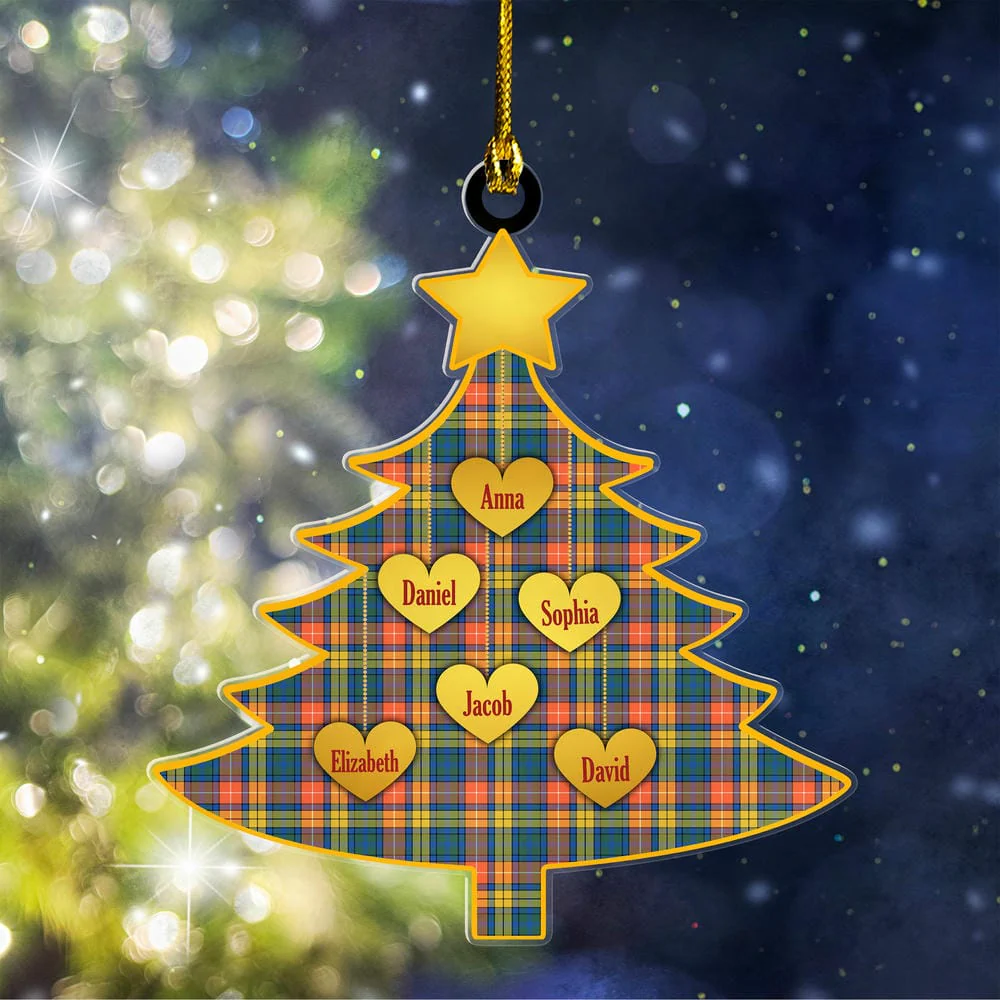 Scottish Buchanan Ancient Tartan Ornament Custom Family Christmas Tree