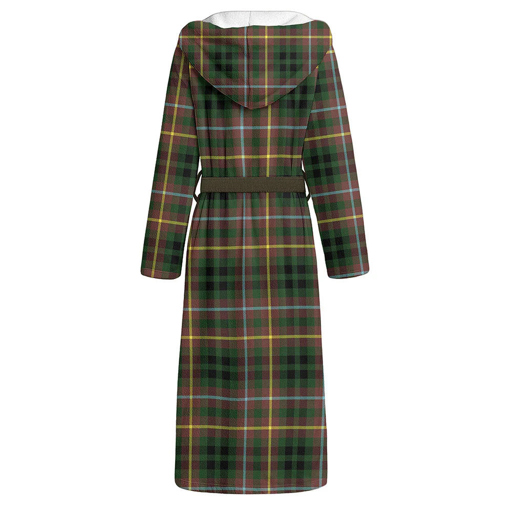 Scottish Buchanan Hunting Clan Badge Tartan Flannel Hooded Bathrobe - Image 2