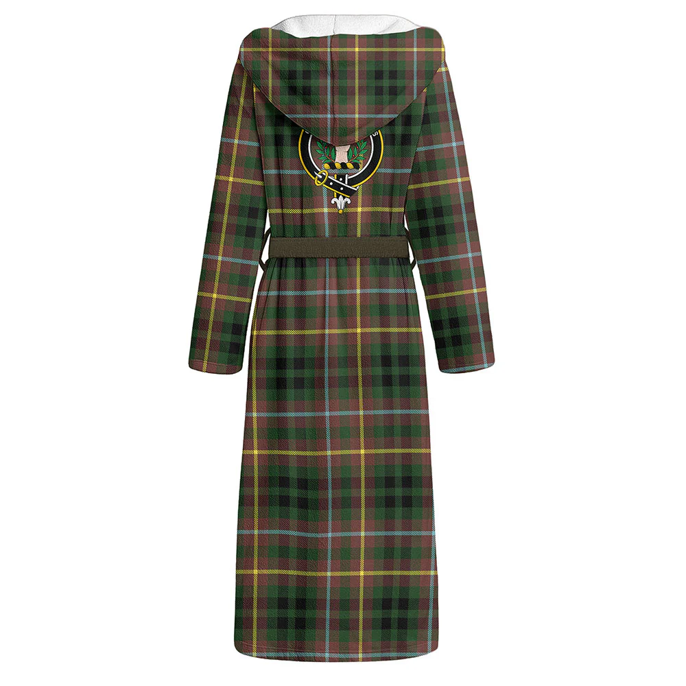 Scottish Buchanan Hunting Clan Badge Tartan Flannel Hooded Bathrobe - Image 3