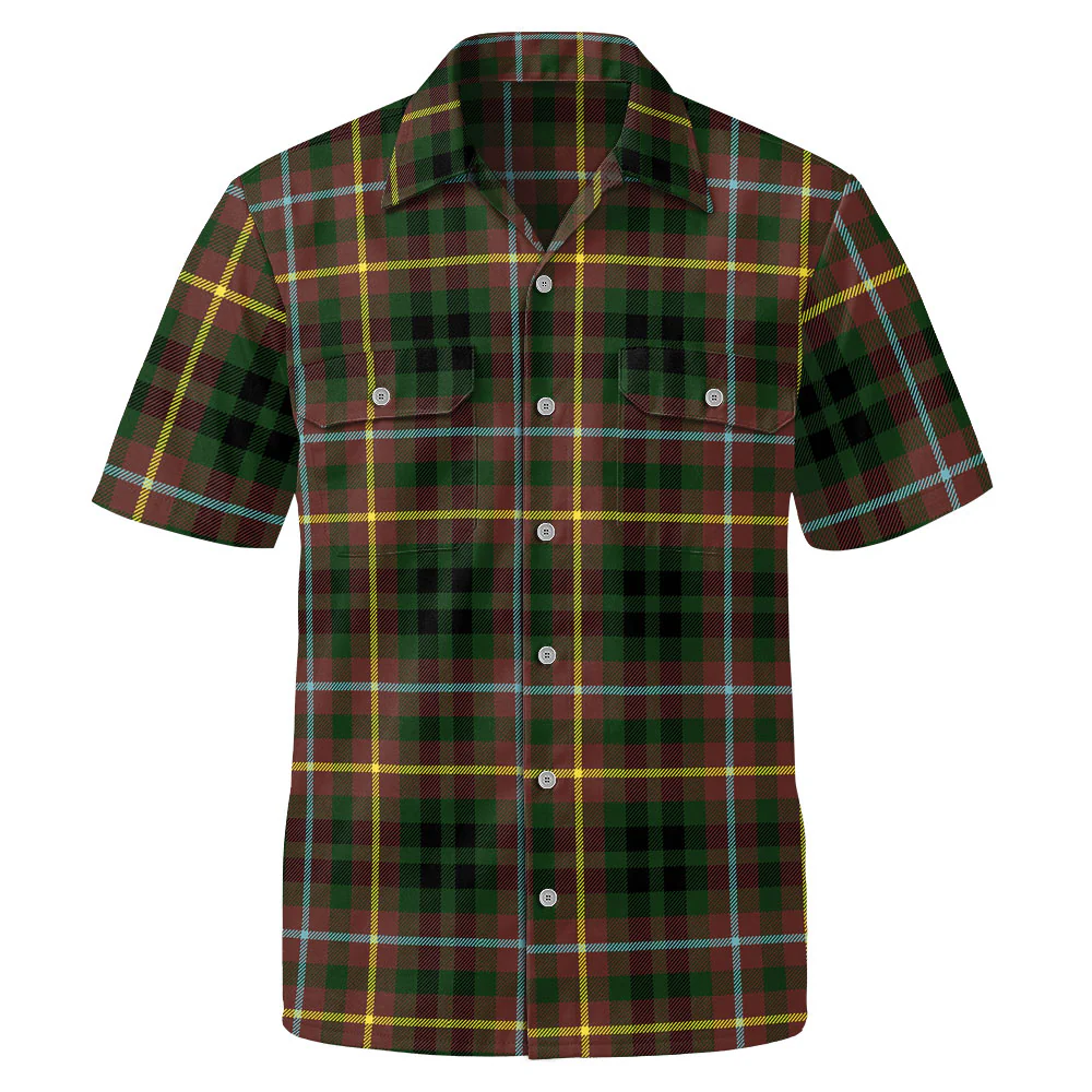 Scottish Buchanan Hunting Clan Badge Tartan Short Sleeve Work Shirt