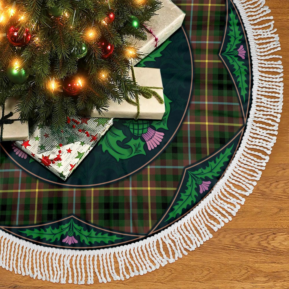 Scottish Buchanan Hunting Tartan Christmas Tree Skirt Old Scottish Thistle Flower - Image 5
