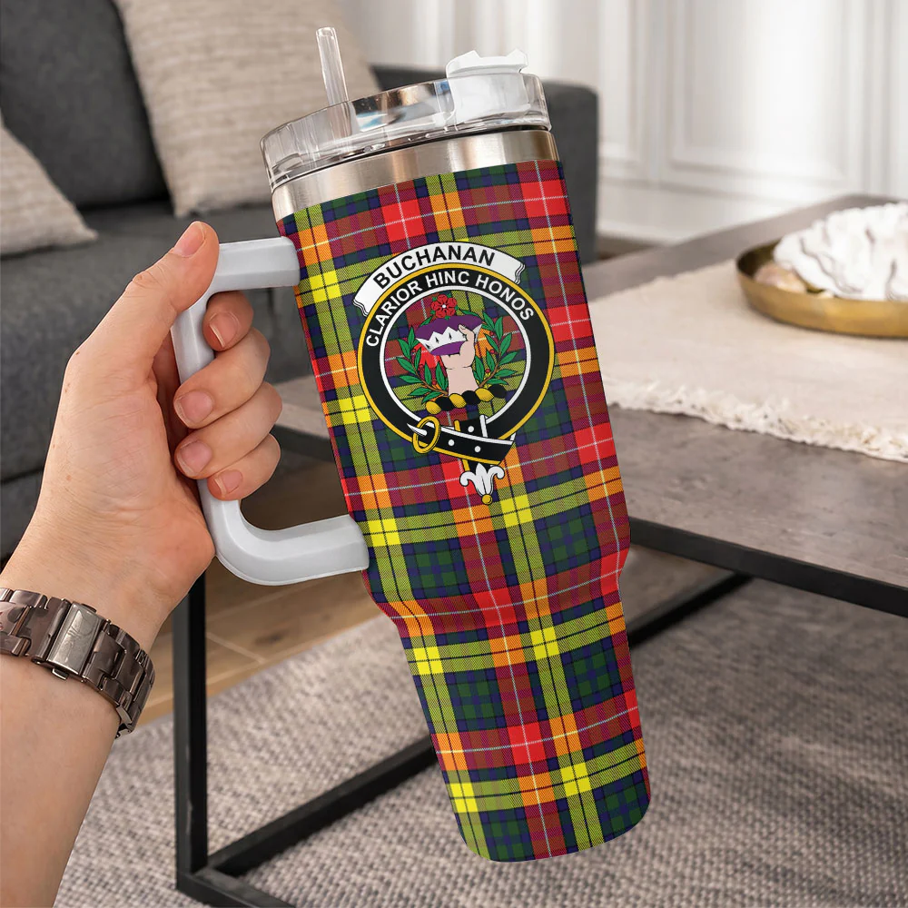 Scottish Buchanan Modern Clan Badge Tartan 40oz Tumbler - Image 10