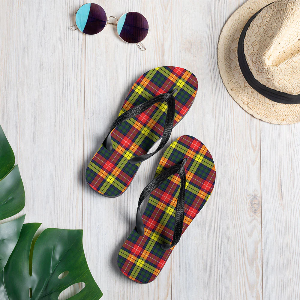 Scottish Buchanan Modern Clan Badge Tartan Flip Flops - Image 2