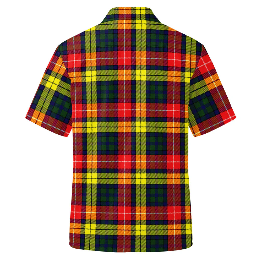 Scottish Buchanan Modern Clan Badge Tartan Short Sleeve Work Shirt - Image 3