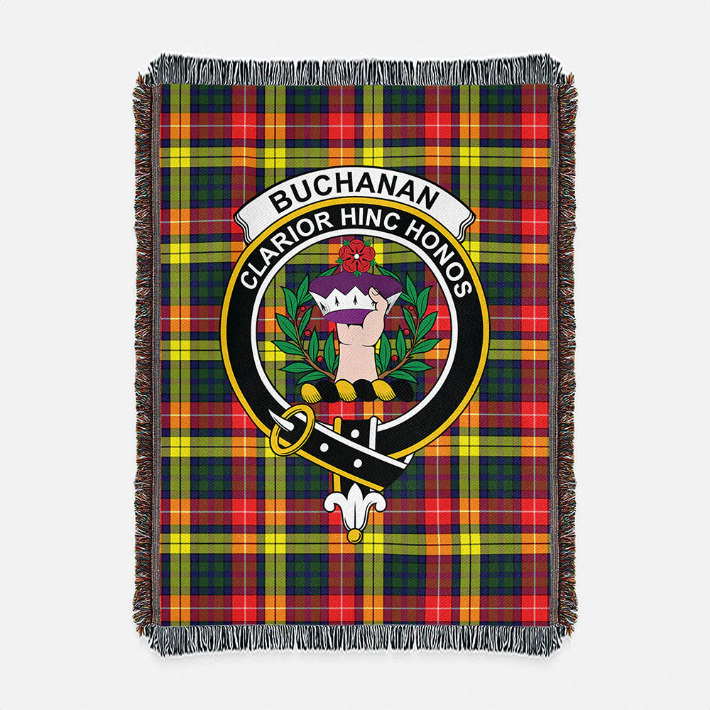Scottish Buchanan Modern Clan Badge Tartan Woven Blanket - Image 2