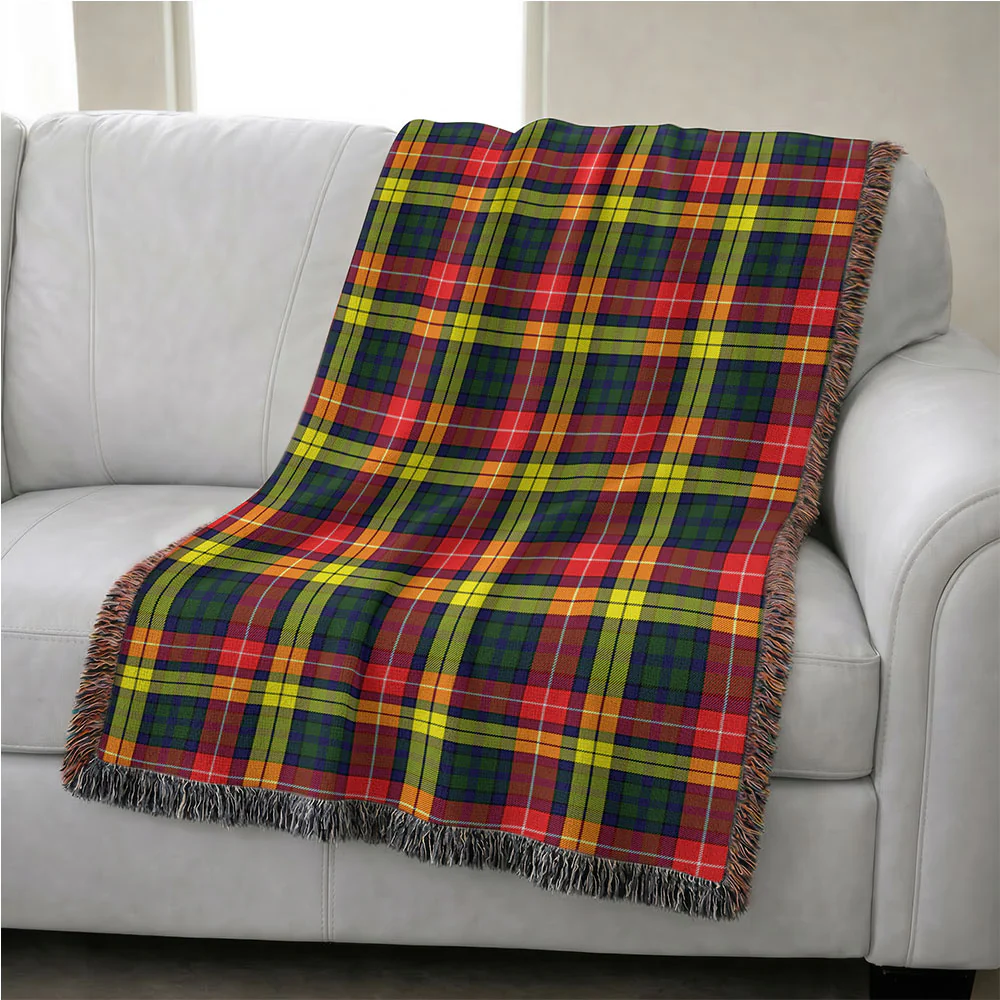 Scottish Buchanan Modern Clan Badge Tartan Woven Blanket - Image 4