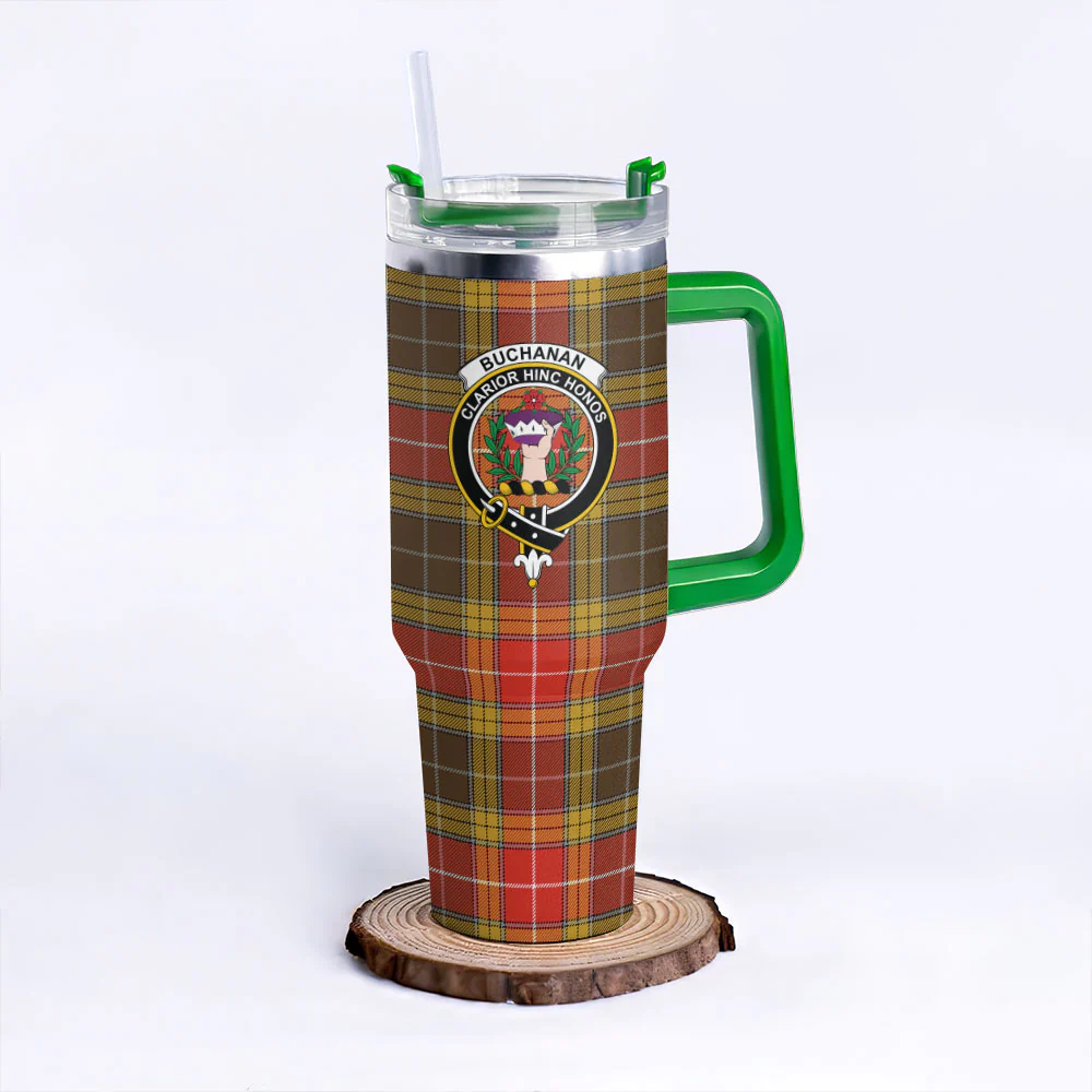 Scottish Buchanan Old Set Weathered Clan Badge Tartan 40oz Tumbler - Image 8