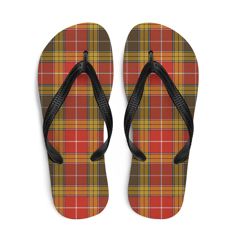 Scottish Buchanan Old Set Weathered Clan Badge Tartan Flip Flops