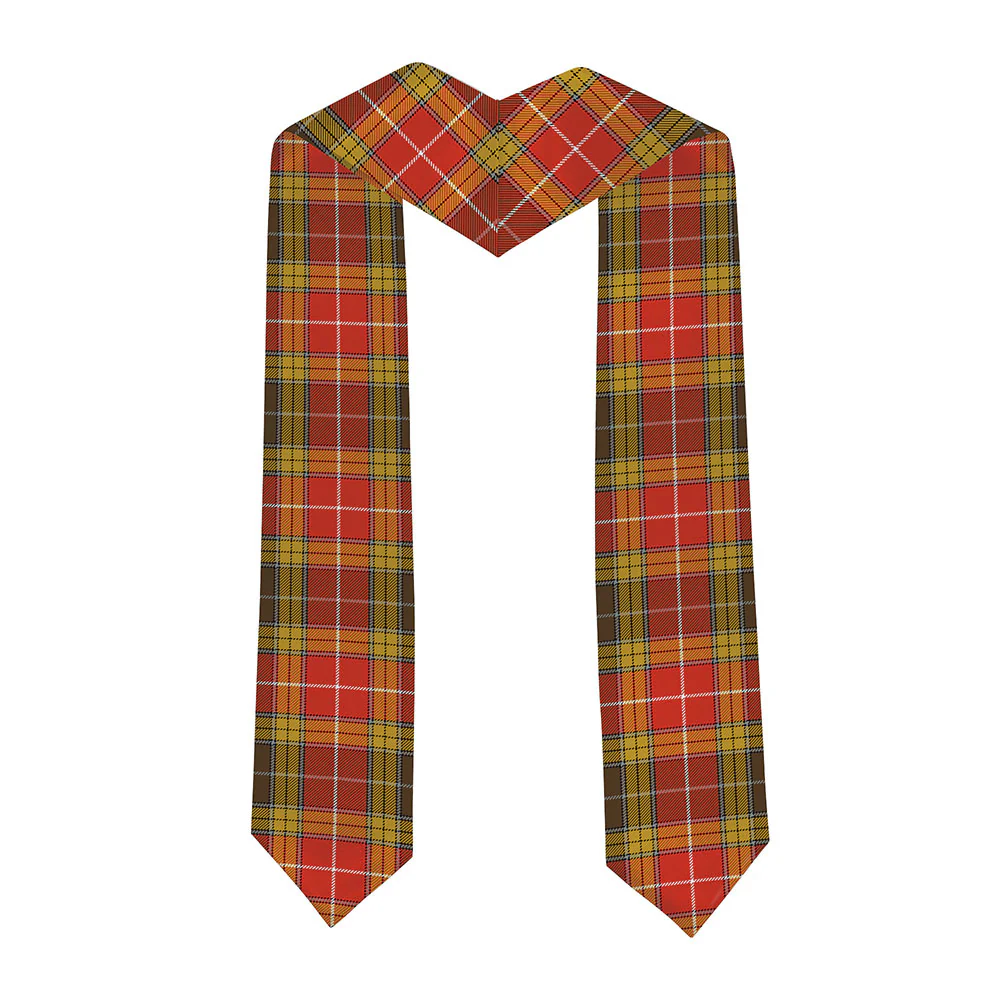 Scottish Buchanan Old Set Weathered Clan Badge Tartan Graduation Stole Black Gold Honor - Image 2