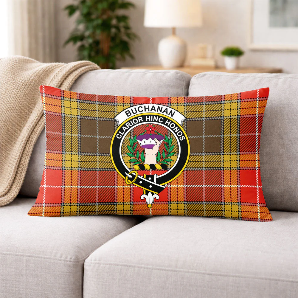 Scottish Buchanan Old Set Weathered Clan Badge Tartan Pillow Case - Image 3