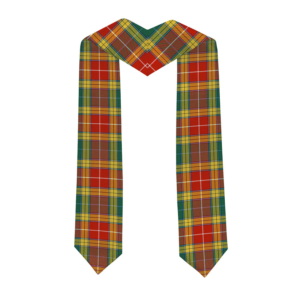 Scottish Buchanan Old Sett Clan Badge Tartan Graduation Stole Black Gold Honor - Image 2
