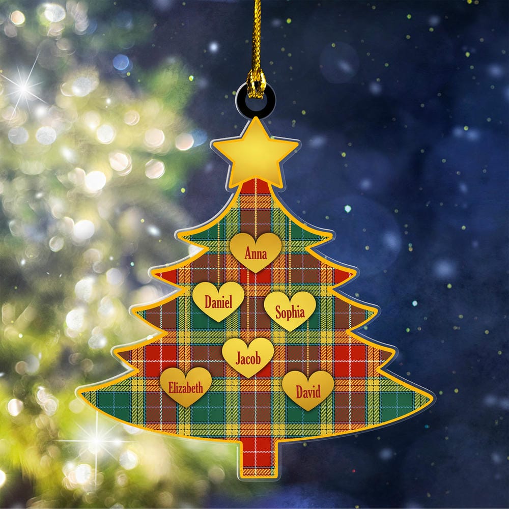 Scottish Buchanan Old Sett Tartan Ornament Custom Family Christmas Tree