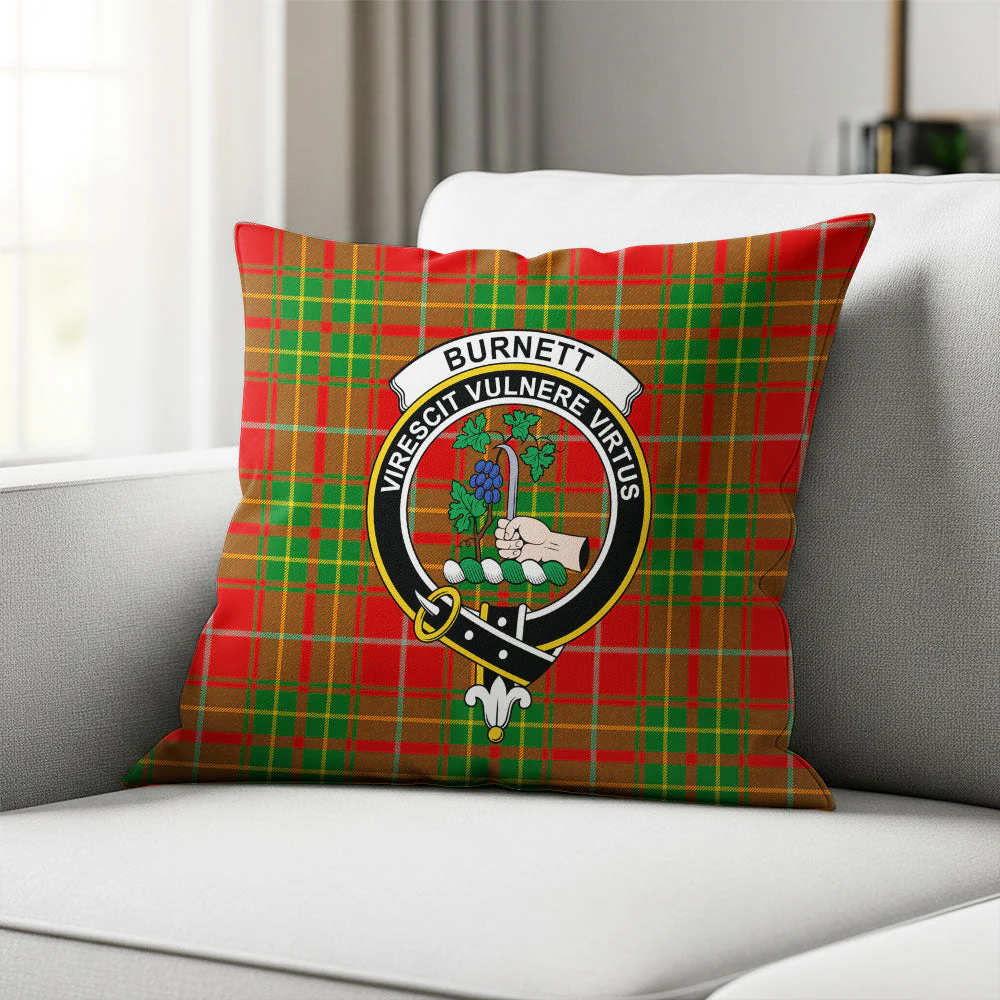 Scottish Burnett Ancient Clan Badge Tartan Pillow Case - Image 2