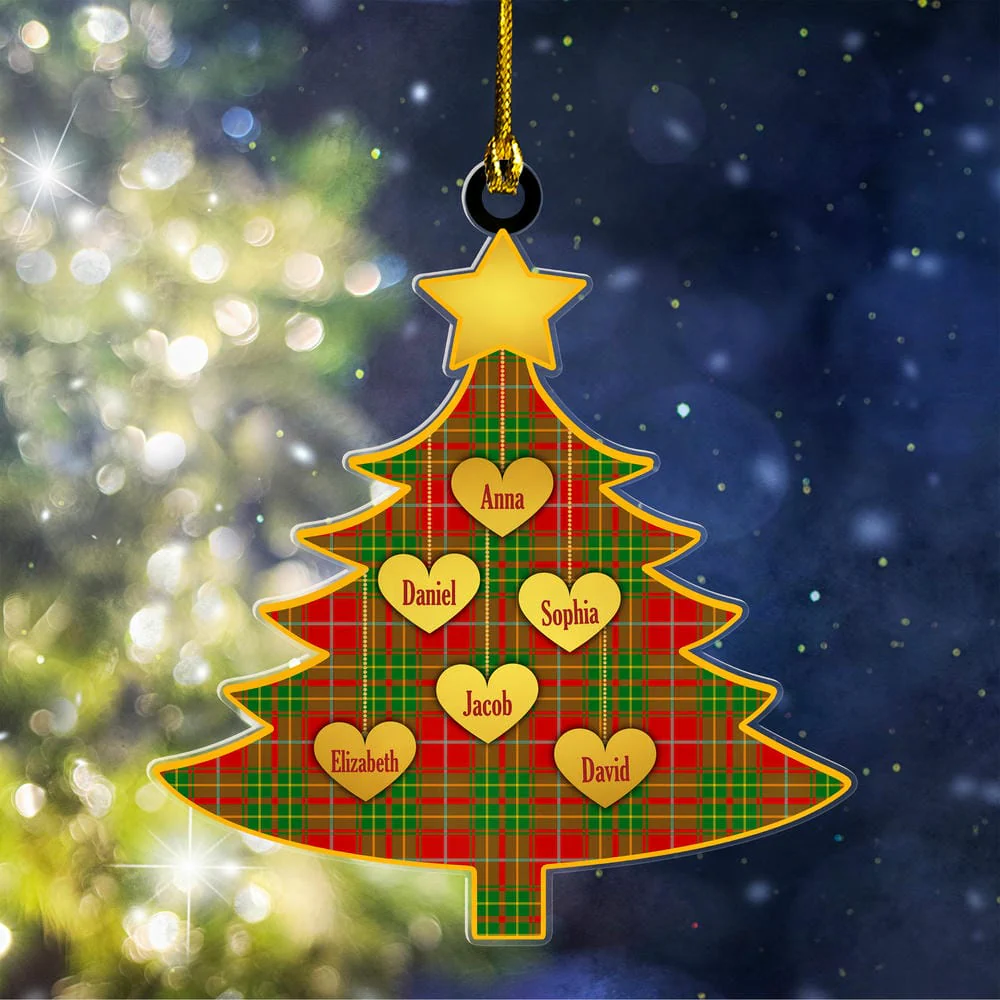 Scottish Burnett Ancient Tartan Ornament Custom Family Christmas Tree