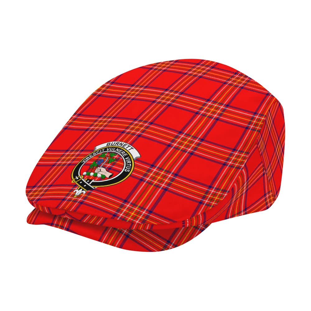 Scottish Burnett Clan Badge Tartan Flat Cap - Image 2