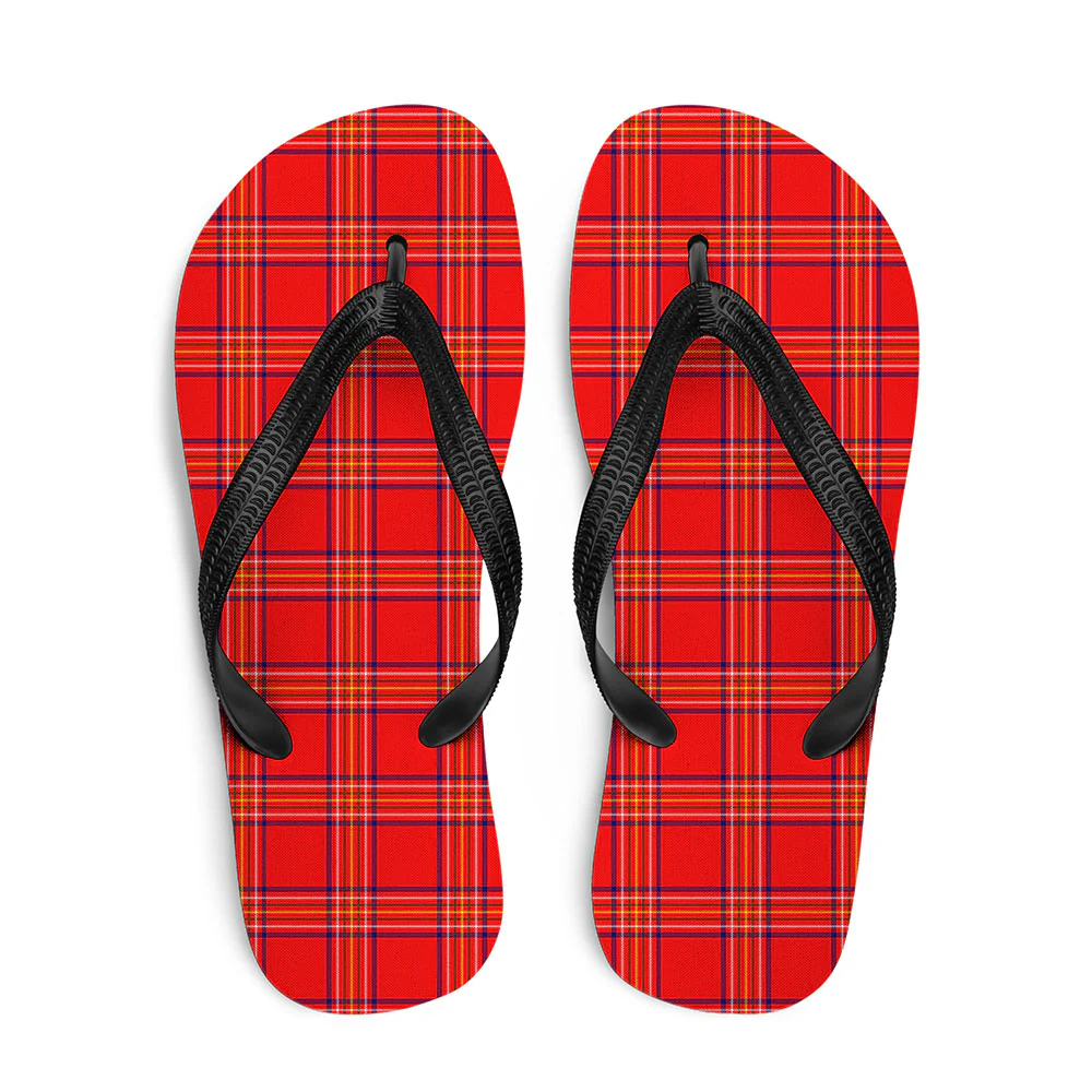Scottish Burnett Modern Clan Badge Tartan Flip Flops
