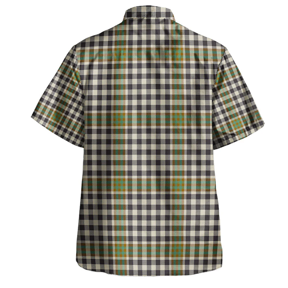 Scottish Burns Check Clan Badge Tartan Hawaiian Shirt - Image 3