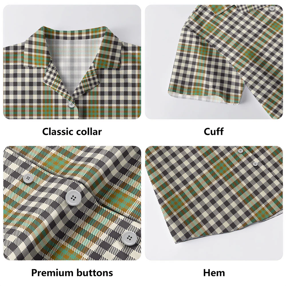 Scottish Burns Check Clan Badge Tartan Hawaiian Shirt - Image 4