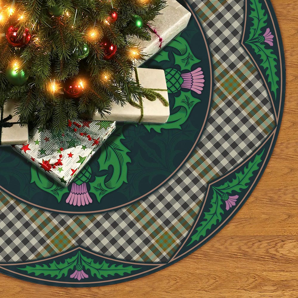Scottish Burns Check Tartan Christmas Tree Skirt Old Scottish Thistle Flower - Image 2