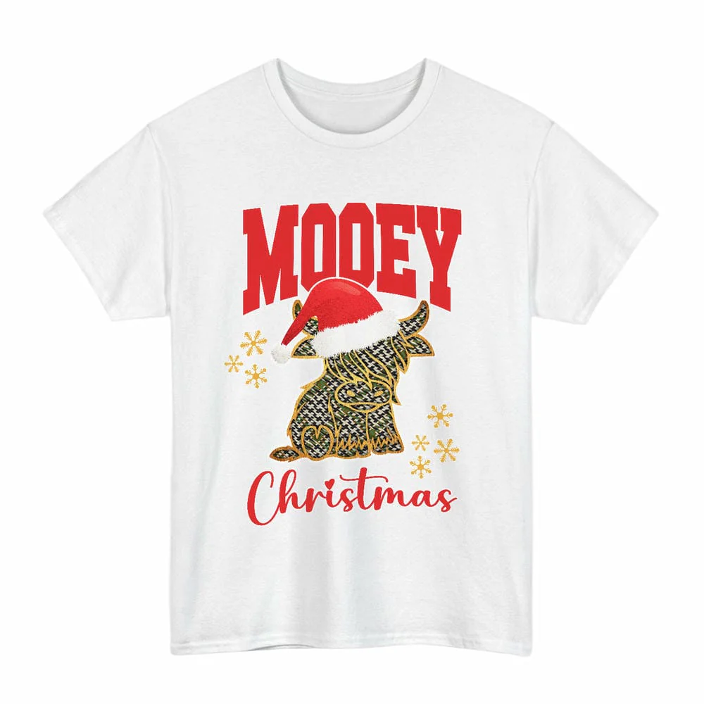 Scottish Burns Check Clan Tartan Unisex T-Shirt - Mooey Christmas - Image 2