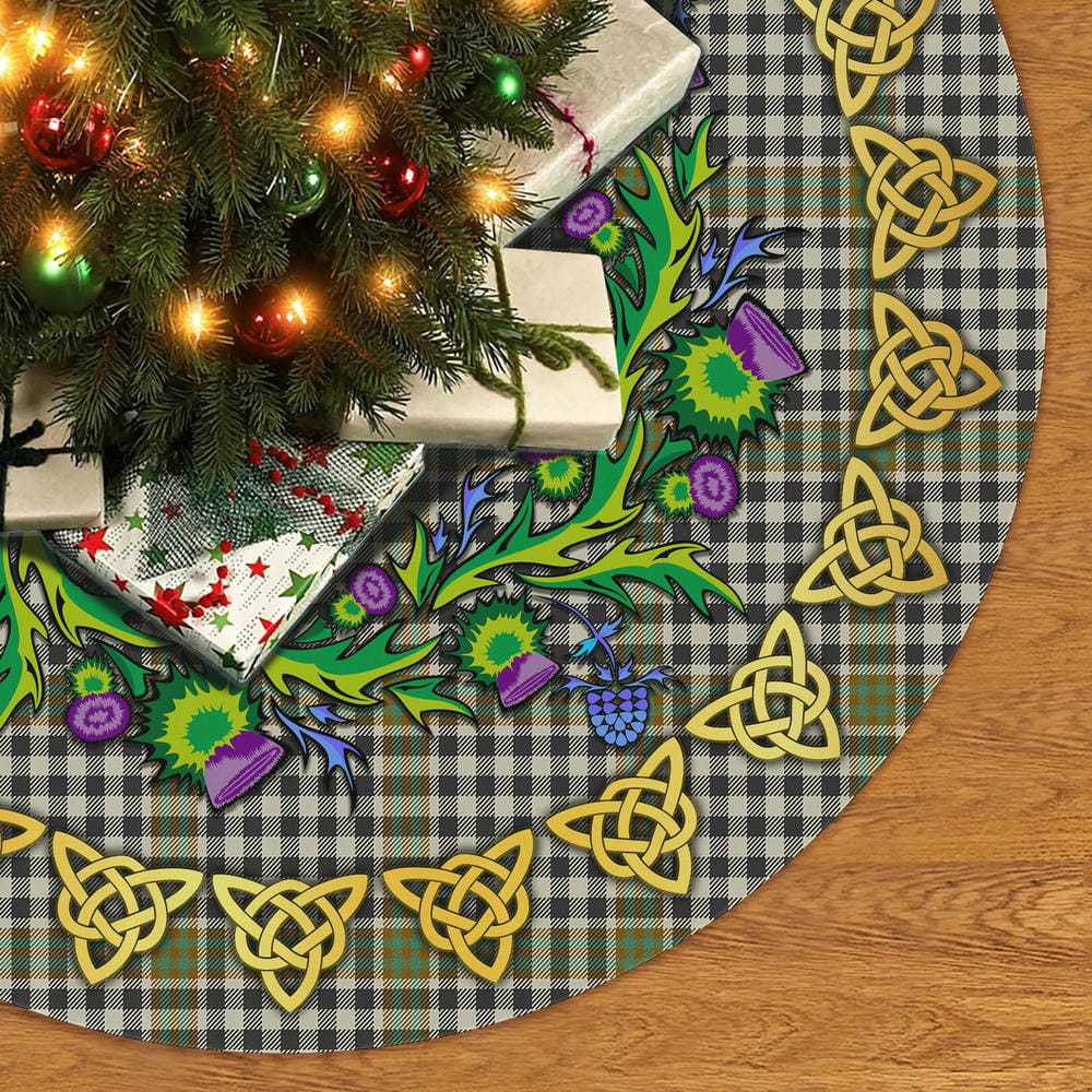 Scottish Burns Check Tartan Thistle Celtic Knot Christmas Tree Skirt - Image 2