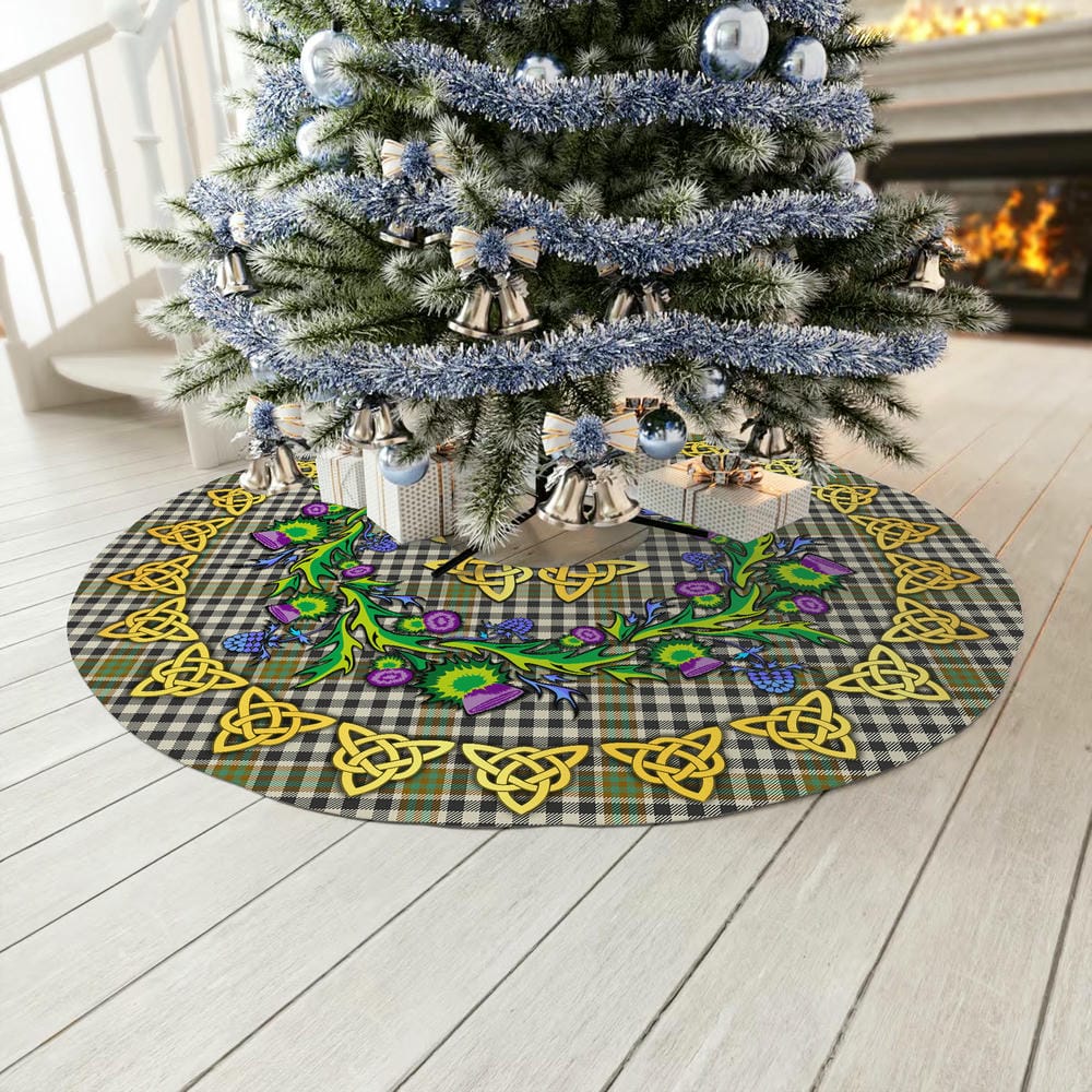 Scottish Burns Check Tartan Thistle Celtic Knot Christmas Tree Skirt - Image 3