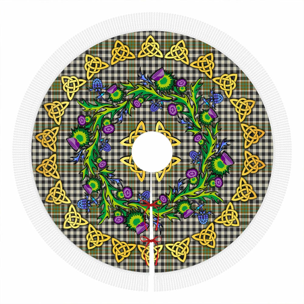 Scottish Burns Check Tartan Thistle Celtic Knot Christmas Tree Skirt - Image 4