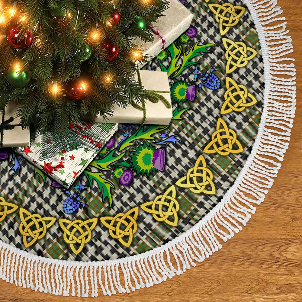Scottish Burns Check Tartan Thistle Celtic Knot Christmas Tree Skirt - Image 5