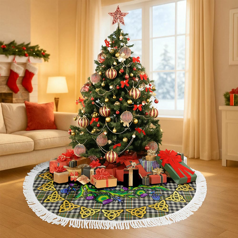Scottish Burns Check Tartan Thistle Celtic Knot Christmas Tree Skirt - Image 6