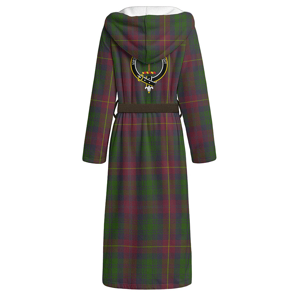 Scottish Cairns Clan Badge Tartan Flannel Hooded Bathrobe - Image 3