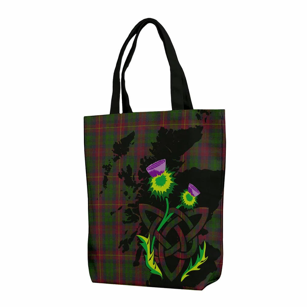 Scottish Cairns Tartan Canvas Bag With Shoulder Strap With Thistle