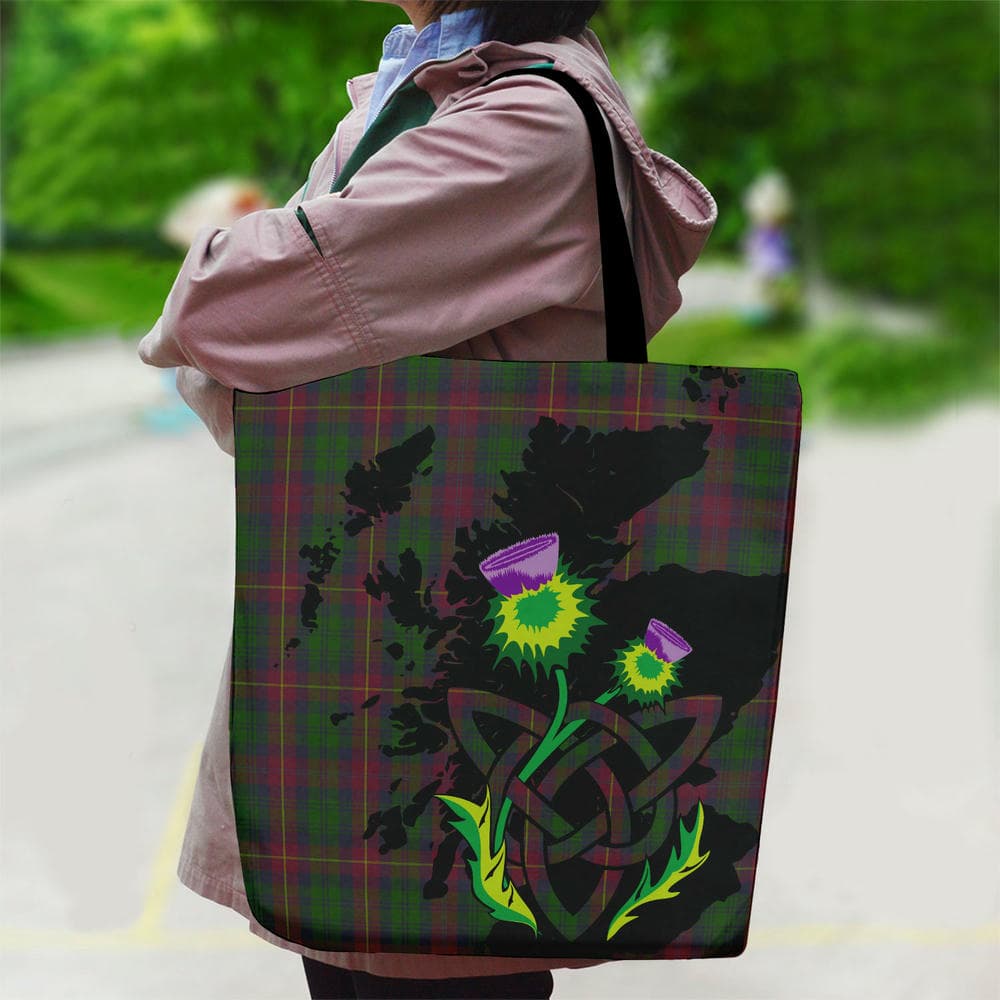 Scottish Cairns Tartan Canvas Bag With Shoulder Strap With Thistle - Image 2