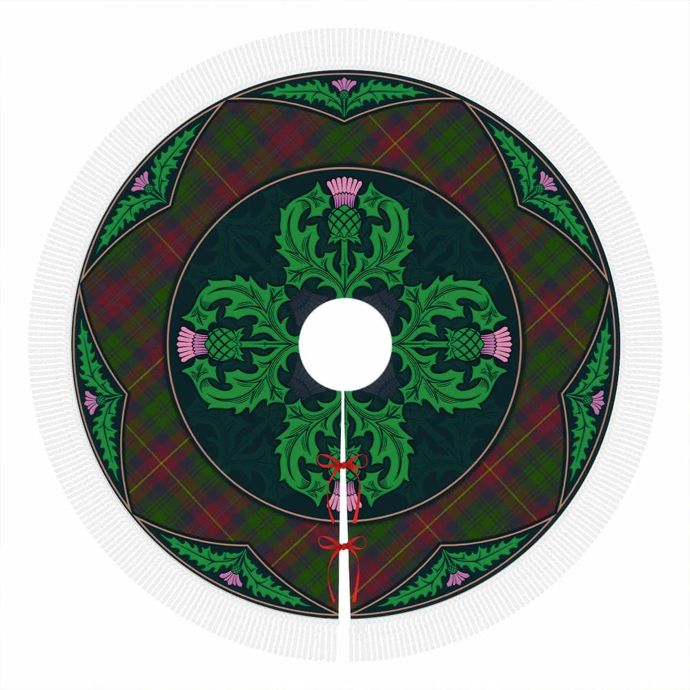 Scottish Cairns Tartan Christmas Tree Skirt Old Scottish Thistle Flower - Image 4